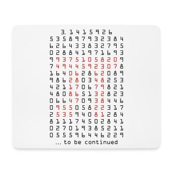 pi - 3,14159265 - nerd - mathematik - Mousepad (Querformat) - Weiß - Vorne
