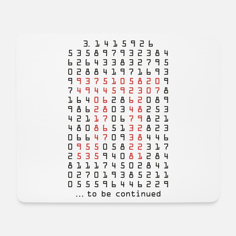 pi - 3.14159265 - nerd - mathématiques - Tapis de souris (format paysage) - blanc