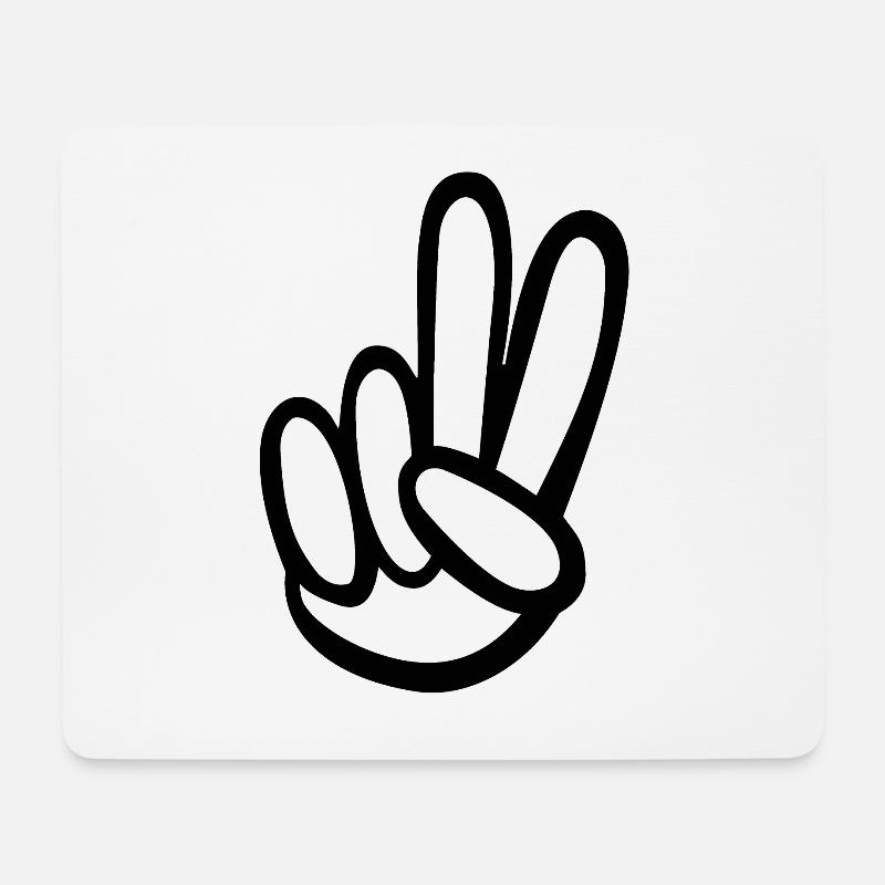 Peace black handzeichen worldwide - Mousepad (Querformat) - Weiß