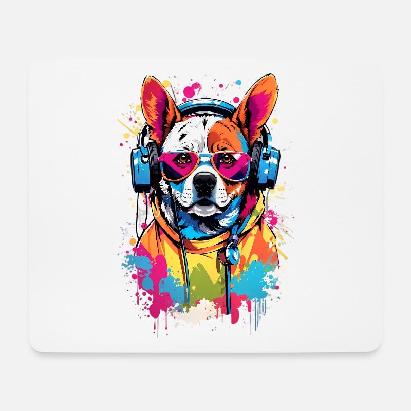 Coole Hund - Mousepad (Querformat) - Weiß