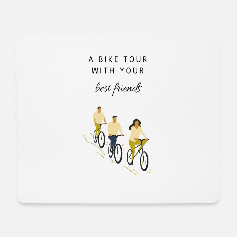 Fahrrad Fahrradtour - Mousepad (Querformat) - Weiß