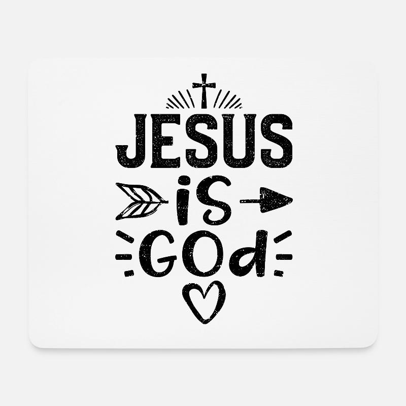 Jesus Is God - Jesus - Mousepad (Querformat) - Weiß