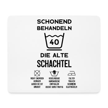 40. GEBURTSTAG SCHONEND BEHANDELN ALTE SCHACHTEL - Mousepad (Querformat) - Weiß - Vorne