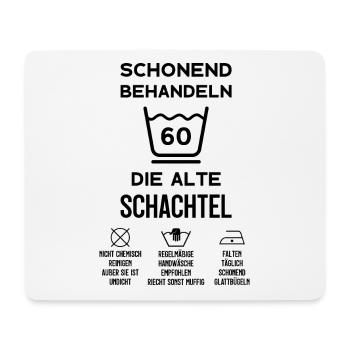 60. GEBURTSTAG ALTE SCHACHTEL SCHONEND BEHANDELN - Mousepad (Querformat) - Weiß - Vorne