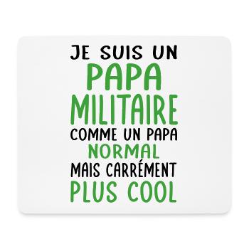 Papa militaire comme papa normal plus cool - Tapis de souris (format paysage) - blanc - Devant