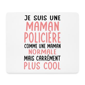 Maman policière comme maman normale plus cool - Tapis de souris (format paysage) - blanc - Devant