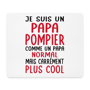 Papa pompier comme papa normal plus cool - Tapis de souris (format paysage) - blanc - Devant