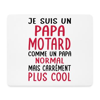Papa motard comme papa normal plus cool - Tapis de souris (format paysage) - blanc - Devant