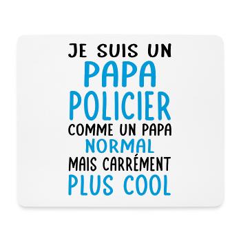 Papa policier comme papa normal plus cool - Tapis de souris (format paysage) - blanc - Devant