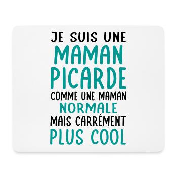 Maman Picarde comme maman normale plus cool - Tapis de souris (format paysage) - blanc - Devant