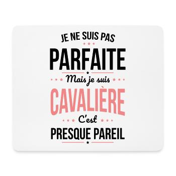 Pas parfaite mais cavalière c'est presque pareil - Tapis de souris (format paysage) - blanc - Devant