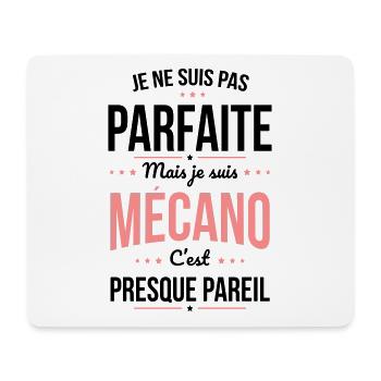 Je ne suis pas parfaite mais je suis mécano - Tapis de souris (format paysage) - blanc - Devant
