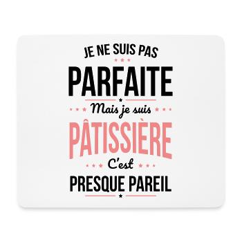 Je ne suis pas parfaite mais je suis pâtissière - Tapis de souris (format paysage) - blanc - Devant
