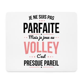 Je ne suis pas parfaite mais je joue au volley - Tapis de souris (format paysage) - blanc - Devant