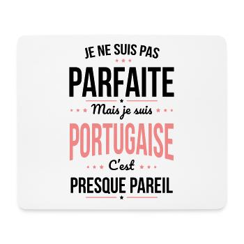 Je ne suis pas parfaite mais je suis Portugaise - Tapis de souris (format paysage) - blanc - Devant