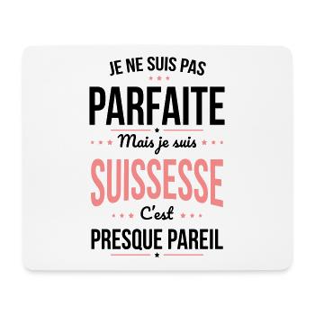 Je ne suis pas parfaite mais je suis Suissesse - Tapis de souris (format paysage) - blanc - Devant