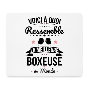 Voici à quoi ressemble la meilleure boxeuse - Tapis de souris (format paysage) - blanc - Devant