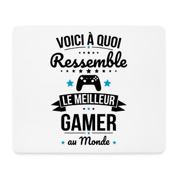 Voici à quoi ressemble le meilleur gamer au monde - Tapis de souris (format paysage) - blanc - Devant