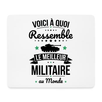 Voici à quoi ressemble le meilleur militaire - Tapis de souris (format paysage) - blanc - Devant