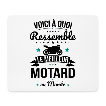 Voici à quoi ressemble le meilleur motard au monde - Tapis de souris (format paysage) - blanc - Devant