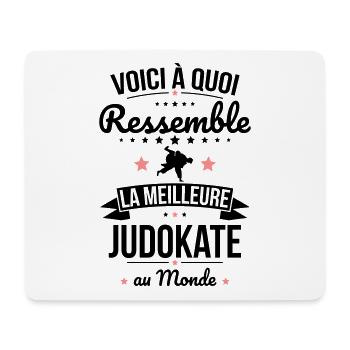 Voici à quoi ressemble la meilleure judokate - Tapis de souris (format paysage) - blanc - Devant