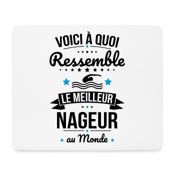 Voici à quoi ressemble le meilleur nageur au monde - Tapis de souris (format paysage) - blanc - Devant