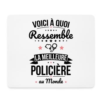 Voici à quoi ressemble la meilleure policière - Tapis de souris (format paysage) - blanc - Devant