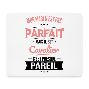Mon mari n'est pas parfait mais il est cavalier - Tapis de souris (format paysage) - blanc - Devant