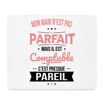 Mon mari n'est pas parfait mais il est comptable - Tapis de souris (format paysage) - blanc - Devant