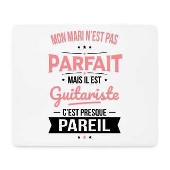 Mon mari n'est pas parfait mais il est guitariste - Tapis de souris (format paysage) - blanc - Devant