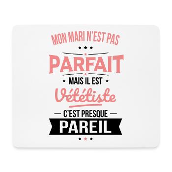 Mon mari n'est pas parfait mais il est vététiste - Tapis de souris (format paysage) - blanc - Devant