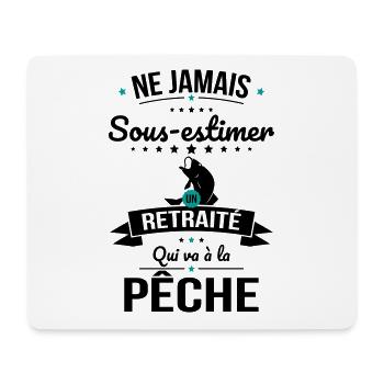 Sous-estimer un retraité qui va à la pêche - Tapis de souris (format paysage) - blanc - Devant