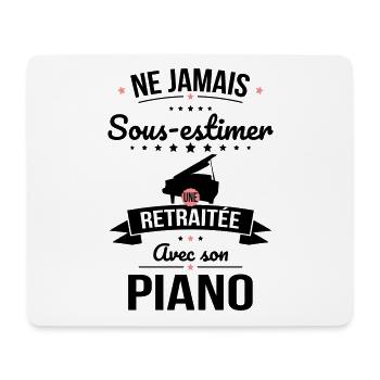 Sous-estimer une retraitée avec son piano - Tapis de souris (format paysage) - blanc - Devant