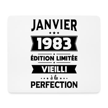 Anniversaire 40 ans - Janvier 1983 Perfection - Tapis de souris (format paysage) - blanc - Devant