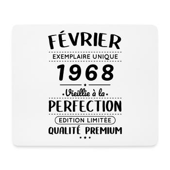 Anniversaire 55 ans - Février 1968 Perfection - Tapis de souris (format paysage) - blanc - Devant