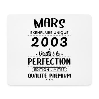 Anniversaire 20 ans - Mars 2003 Perfection - Tapis de souris (format paysage) - blanc - Devant