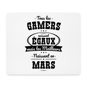 Gamers égaux meilleurs naissent en Mars - Tapis de souris (format paysage) - blanc - Devant