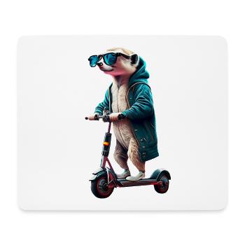 Escooting Meerkat Escooter Scooter électrique - Tapis de souris (format paysage) - blanc - Devant