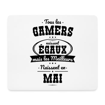 Gamers égaux meilleurs naissent en Mai - Tapis de souris (format paysage) - blanc - Devant