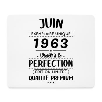 Anniversaire 60 ans - Juin 1963 Perfection - Tapis de souris (format paysage) - blanc - Devant