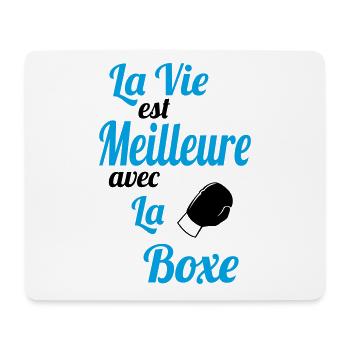 La vie est meilleure avec la boxe - Idée Cadeau - Tapis de souris (format paysage) - blanc - Devant