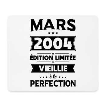 Anniversaire 20 ans - Mars 2004 Perfection - Tapis de souris (format paysage) - blanc - Devant