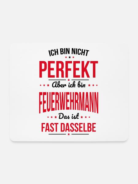 Ich bin nicht perfekt aber ich bin Feuerwehrmann - Mousepad (Querformat) - Weiß
