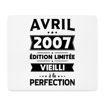 Anniversaire 18 ans - Avril 2007 Perfection - Tapis de souris (format paysage) - blanc - Devant