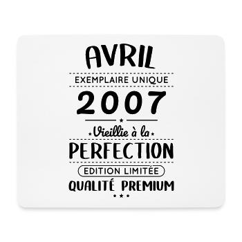 Anniversaire 18 ans - Avril 2007 Perfection - Tapis de souris (format paysage) - blanc - Devant