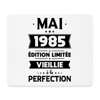 Anniversaire 40 ans - Mai 1985 Perfection - Tapis de souris (format paysage) - blanc - Devant