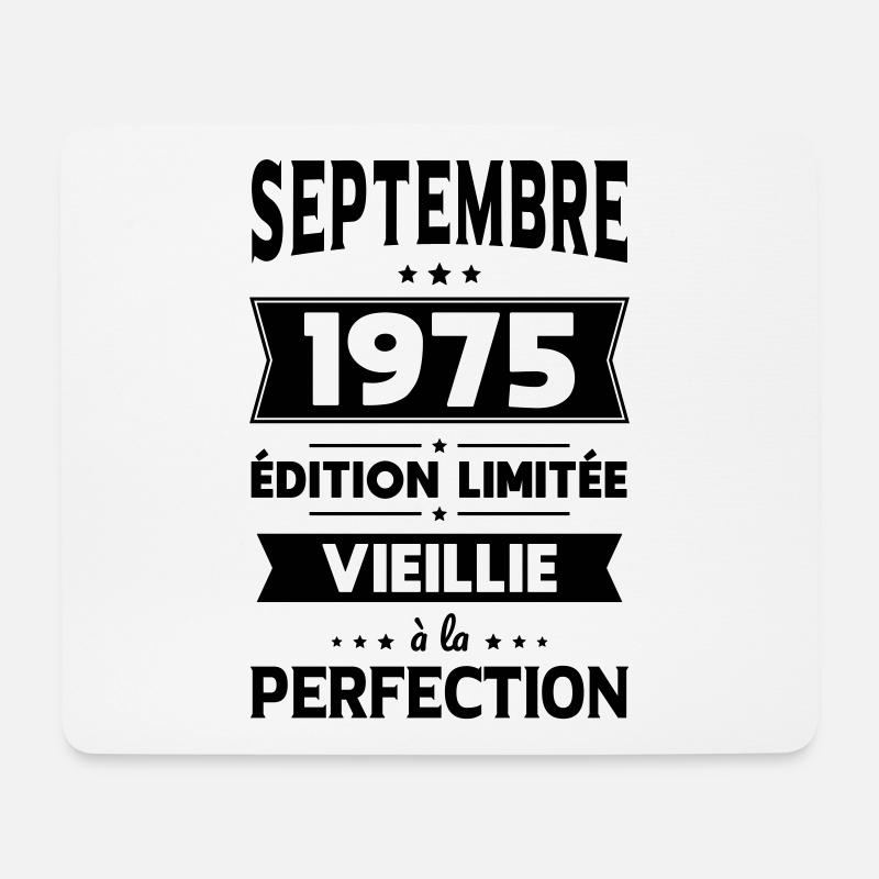 50-jähriges Jubiläum - September 1975 Perfektion - Mousepad (Querformat) - Weiß