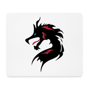 ❤️👄🐉Cool Dragon Head-I Love Dragon-龍 - Mouse Pad (horizontal) - white - Front