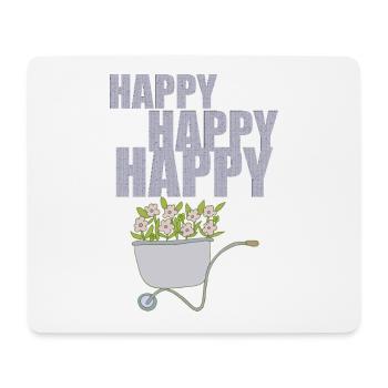 SCHUBKARREN HAPPY - Mousepad (Querformat) - Weiß - Vorne