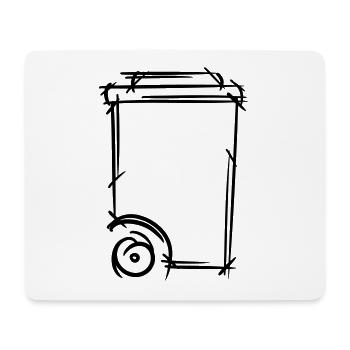 Dessin de poubelle. Éboueur. Collecte des ordures. - Tapis de souris (format paysage) - blanc - Devant